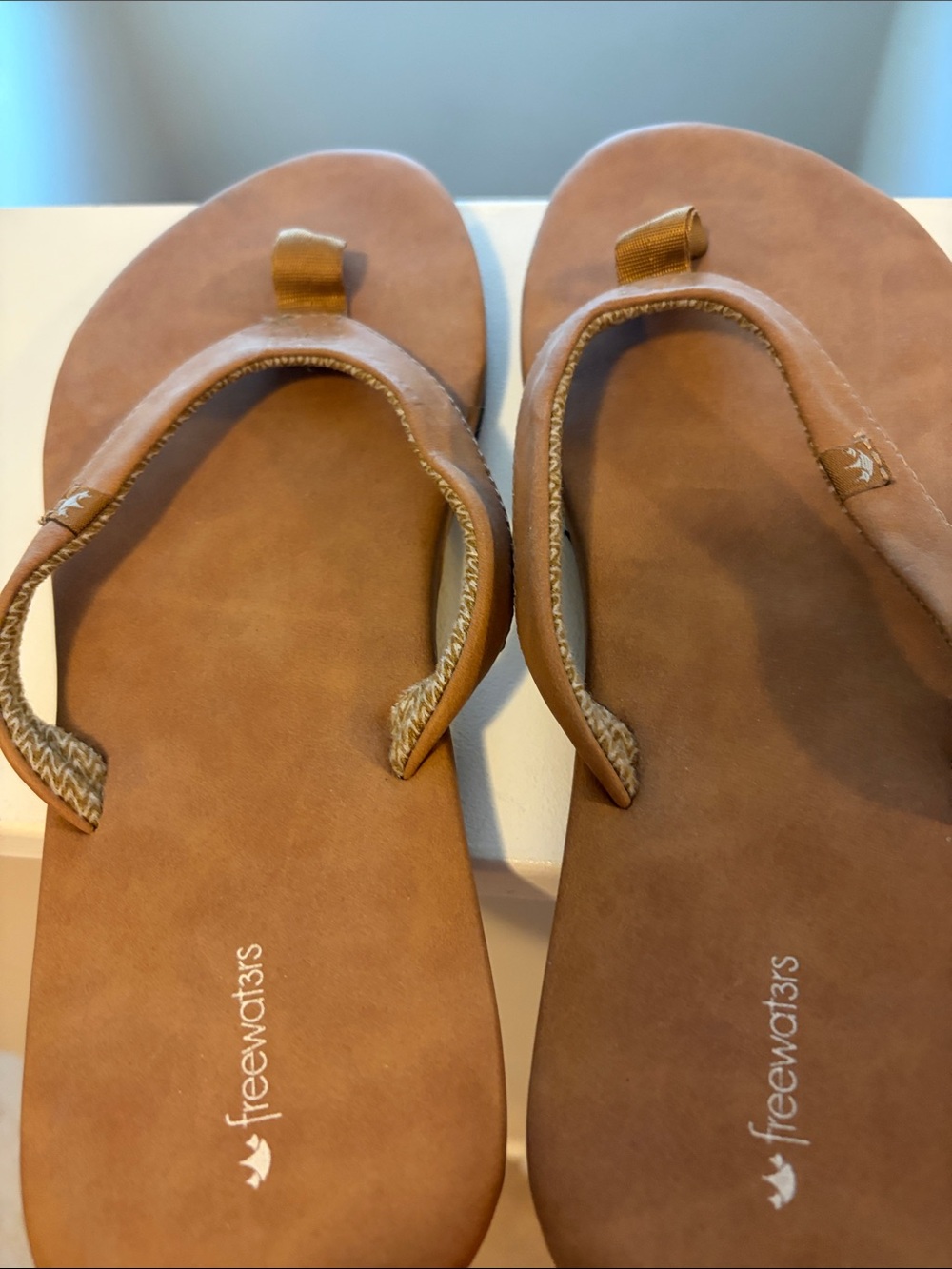 Freewaters Women's Tan Thong Sandals - Casual Everyday Flip Flops